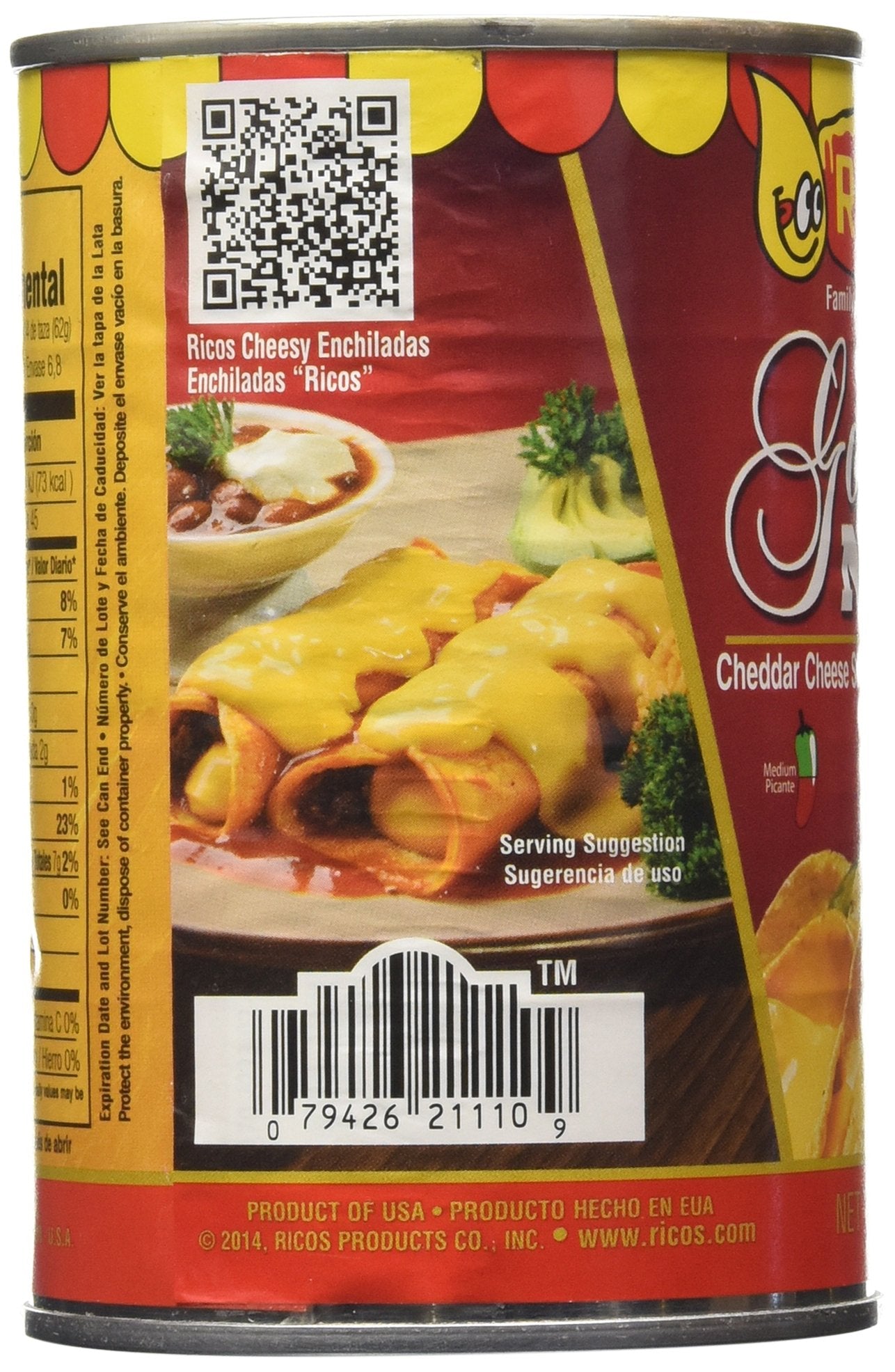 Ricos Gourmet Nacho Cheddar Cheese Sauce with Jalapenos (Pack of 3) 15 oz Cans