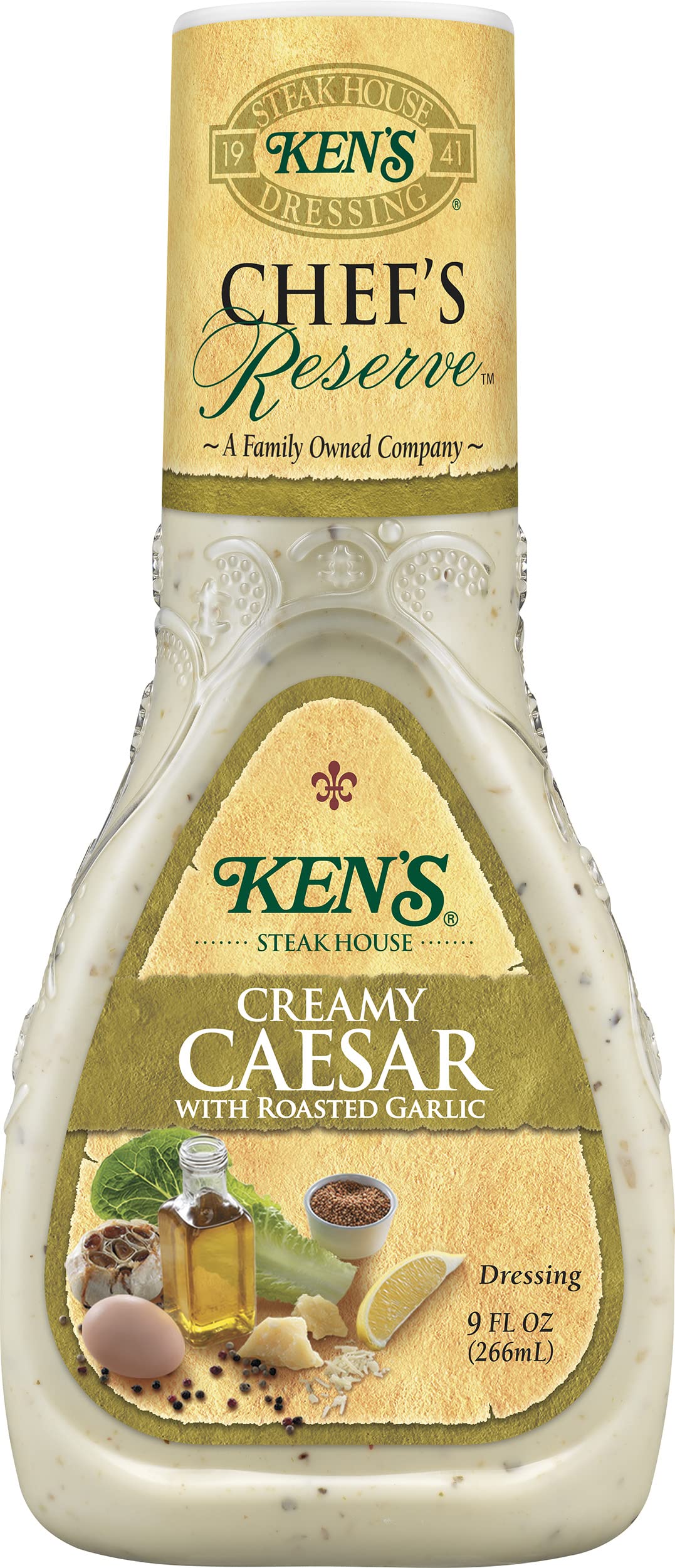 Ken'S Steak House Chef'S Reserve Creamy Caesar With Roasted Garlic Dressing (9 Fl Oz (Pack Of 3))