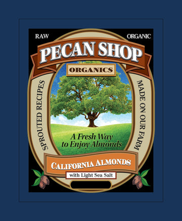 Pecan Shop Sprouted Raw Organic Almonds - Light Sea Salt, 12 oz
