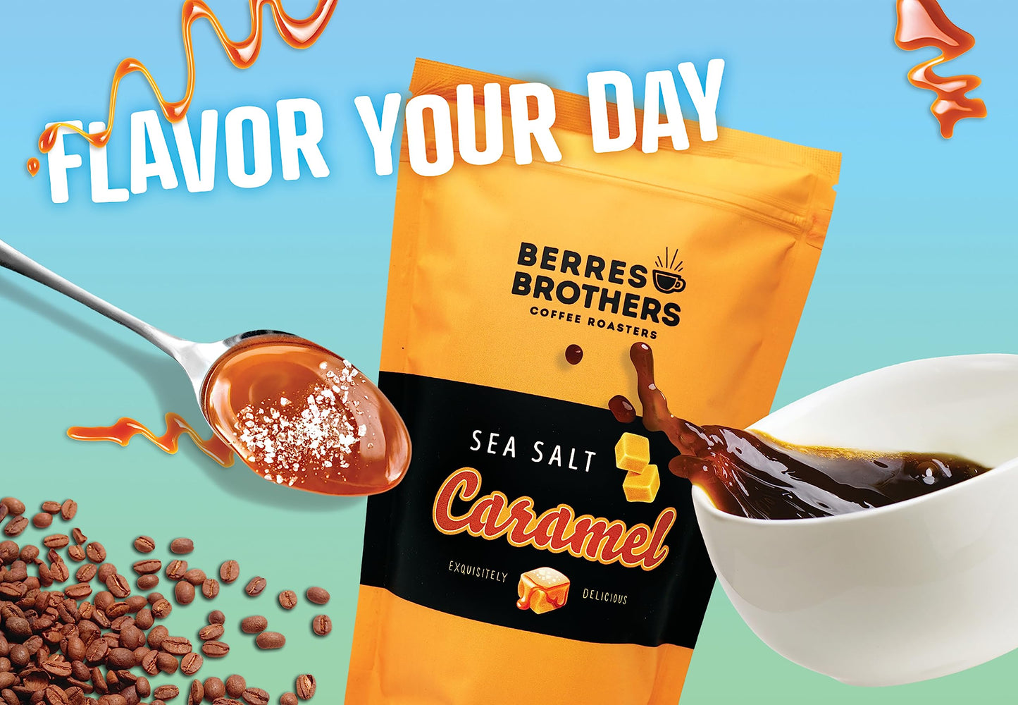 Berres Brothers Sea Salt Caramel Ground Coffee10 Ounce Bag Caramel Drizzle With A Pinch Of Salt, Medium Roast, Caffeinated Flavored Coffee