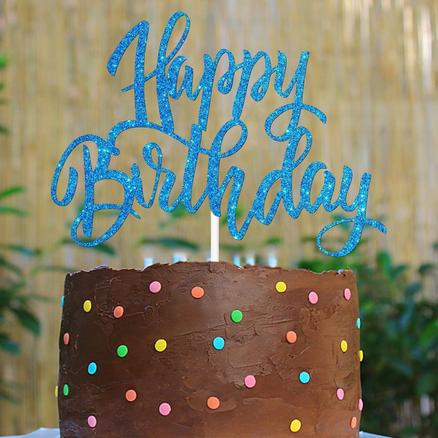 Notbadsys Birthday Cake Decorations, Gold Glitter Letters, Cake Topper, Blue, Model S1-1-(????)