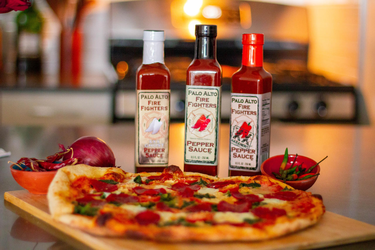 Palo Alto Firefighters Pepper Sauce (8.5oz) - Pack of 2 - Salt Free Pepper Plant Hot Sauce, No Sodium Hot Pepper Sauce, No Salt