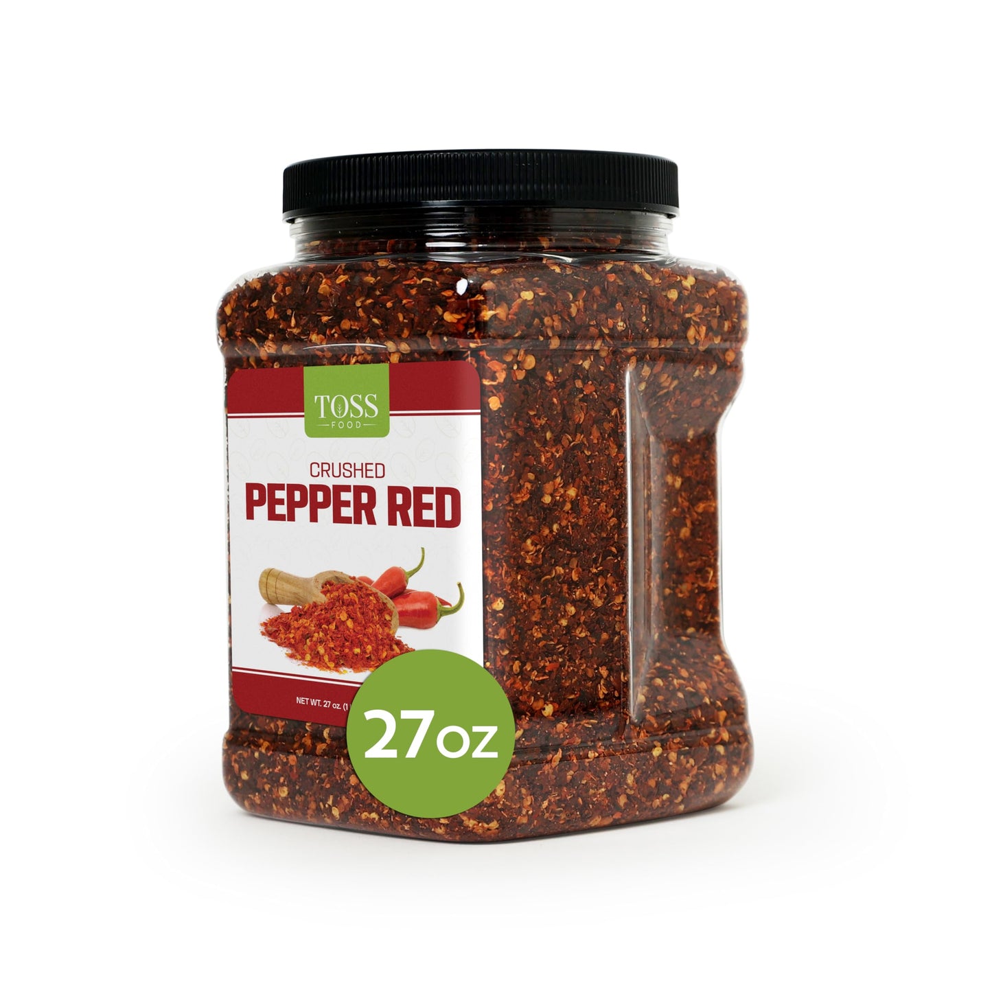 TOSS Crushed Red Pepper Flakes, 27 OZ Bulk Spice for Pizza, Seafood, Chowder, Pasta Seasoning