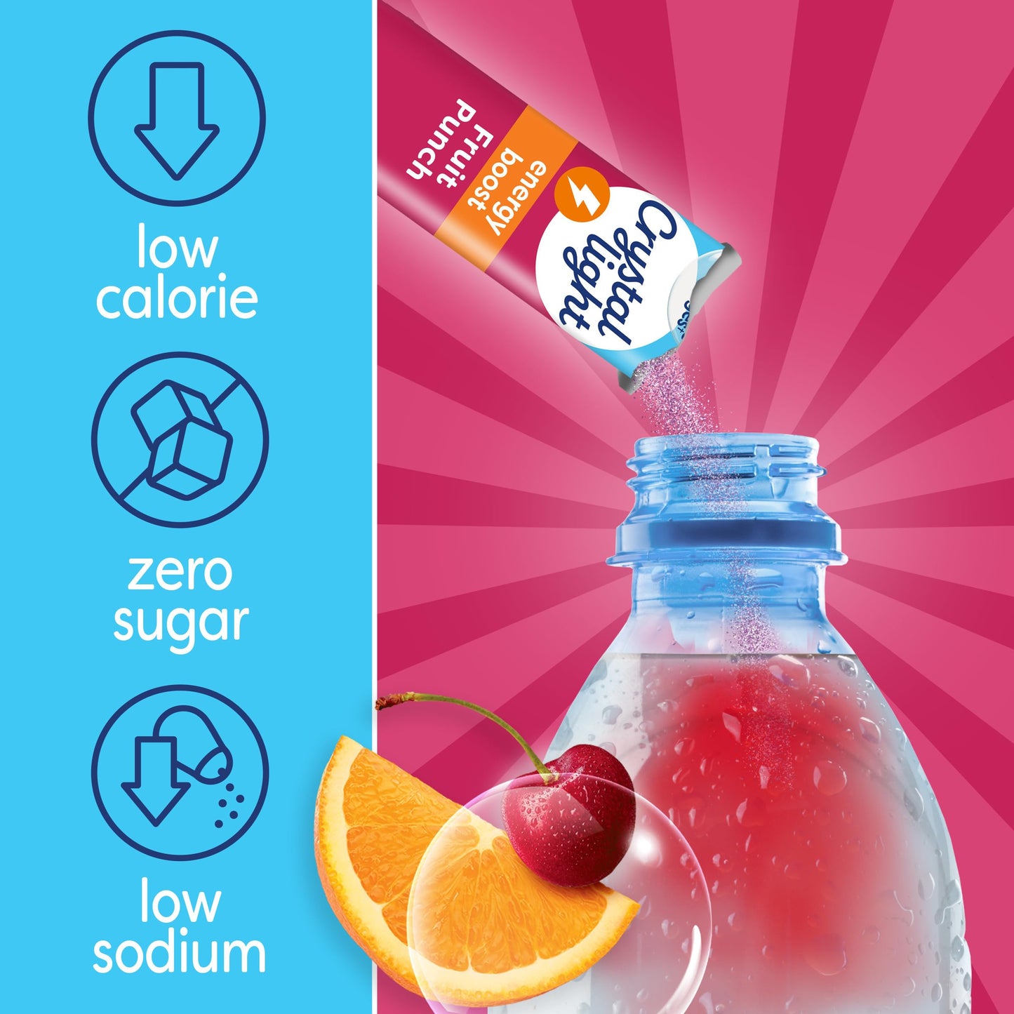 Crystal Light Energy Boost Drink Mix, Fruit Punch, 10 On-the-Go Packets, 0.9 Ounce