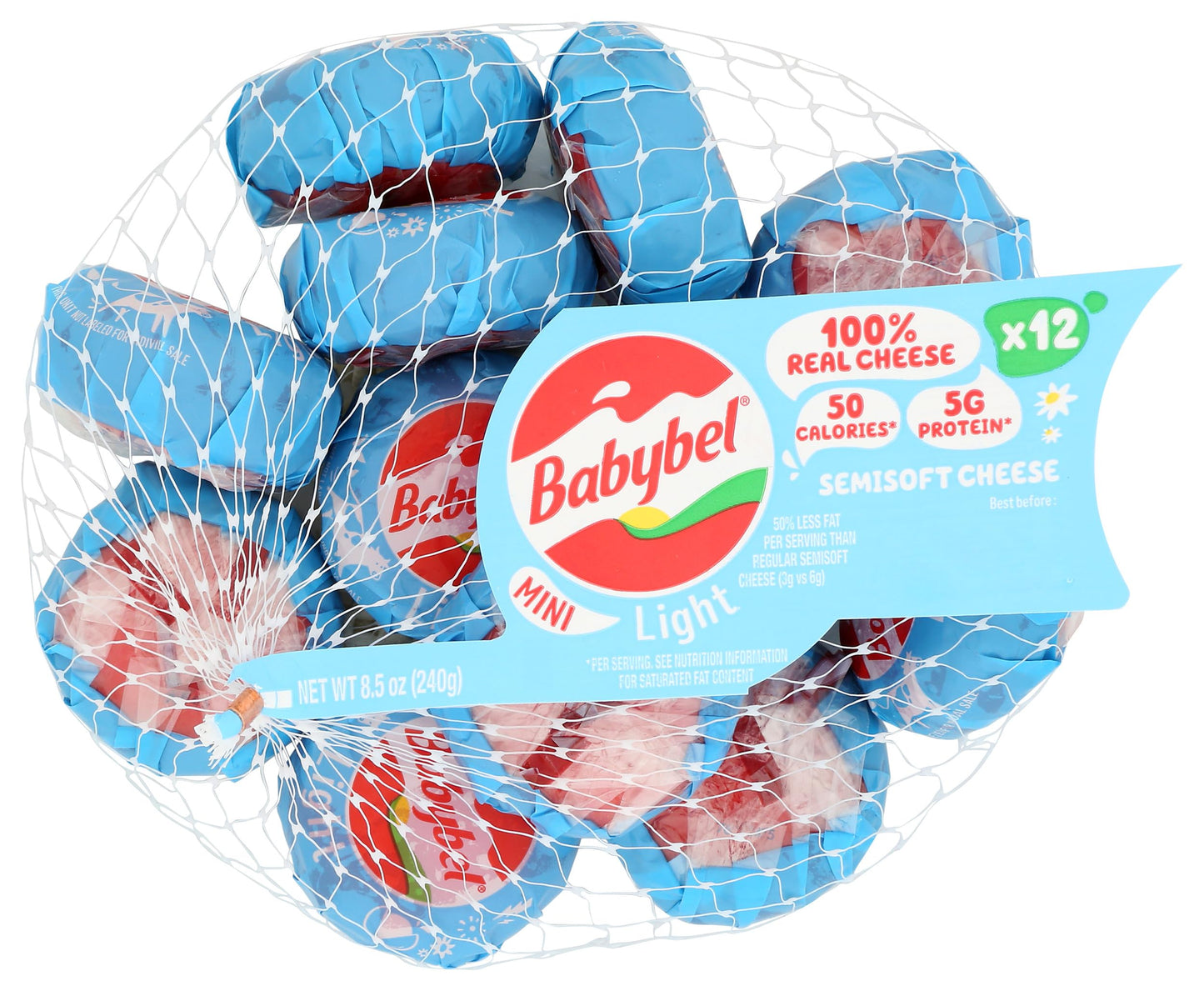 Mini Babybel Light Snack Cheese, Cheddar, 8.5 Ounce