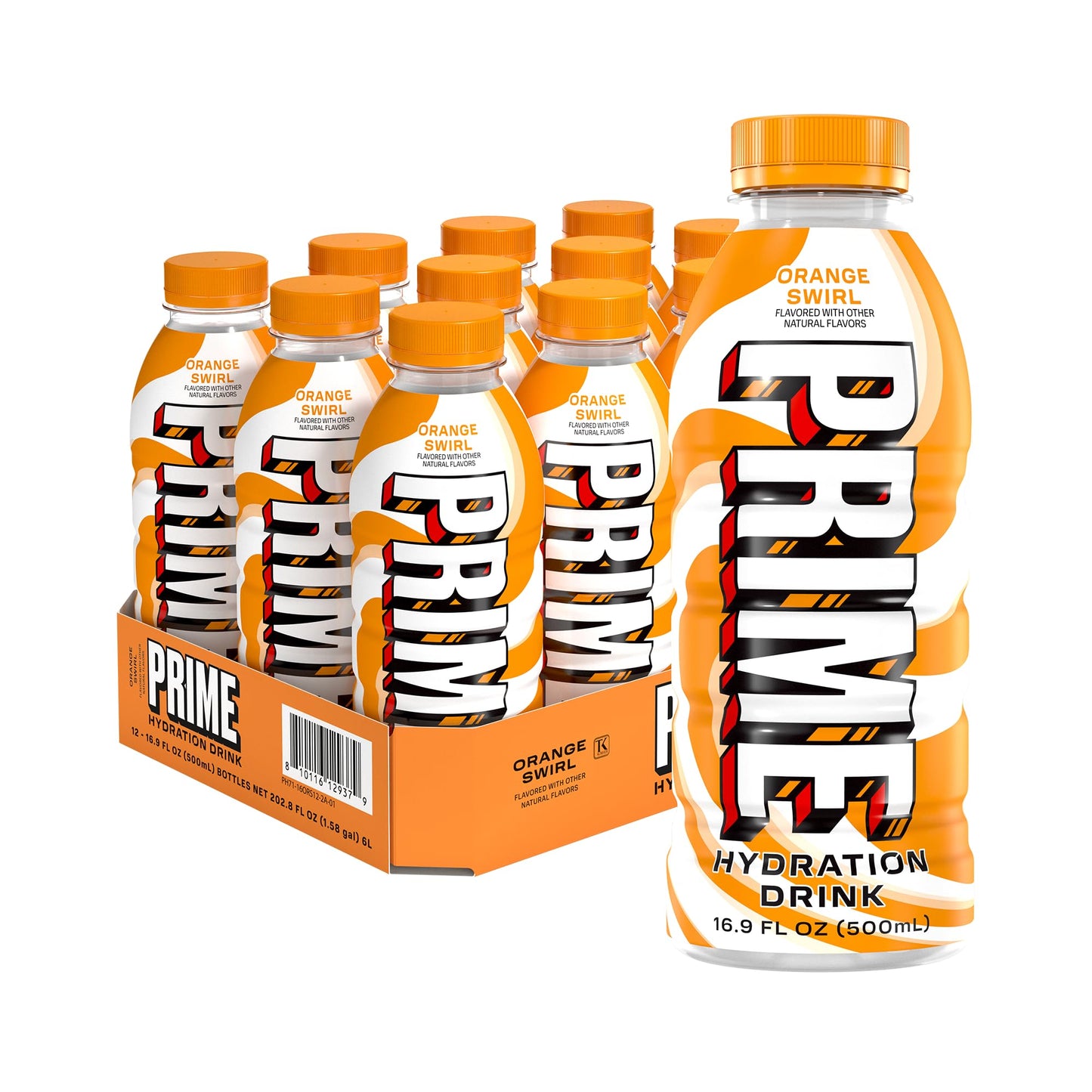 Prime Hydration Orange Swirl  Sugar Free Sports Drinks  Electrolyte Enhanced To Replenish Fluids  B Vitamins  Antioxidants  Made With Natural Flavors  16.9 Fl Oz 12 Pack