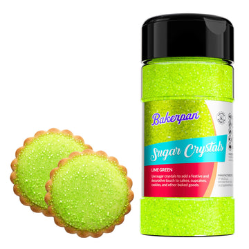 Bakerpan Sugar Sprinkles for Baking - 7 Ounce Lime Green Decorating Sugar Crystals for Cookies, Cake Pops, Ice Cream (Made in US