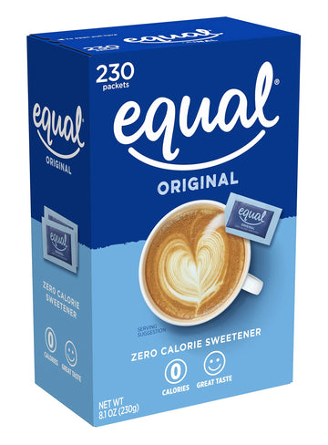 Equal 0 Calorie Sweetener, Sugar Substitute, Zero Calorie Sugar Alternative Sweetener Packets, Sugar Alternative, 230 Count, Pac