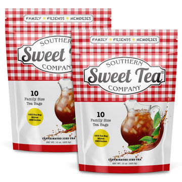 Iced Tea Bags One Gallon Size Caffeinated Quick Brew 2 Packs (Makes 10 Gallons Each) True Southern Ice Tea By Southern Sweet Tea