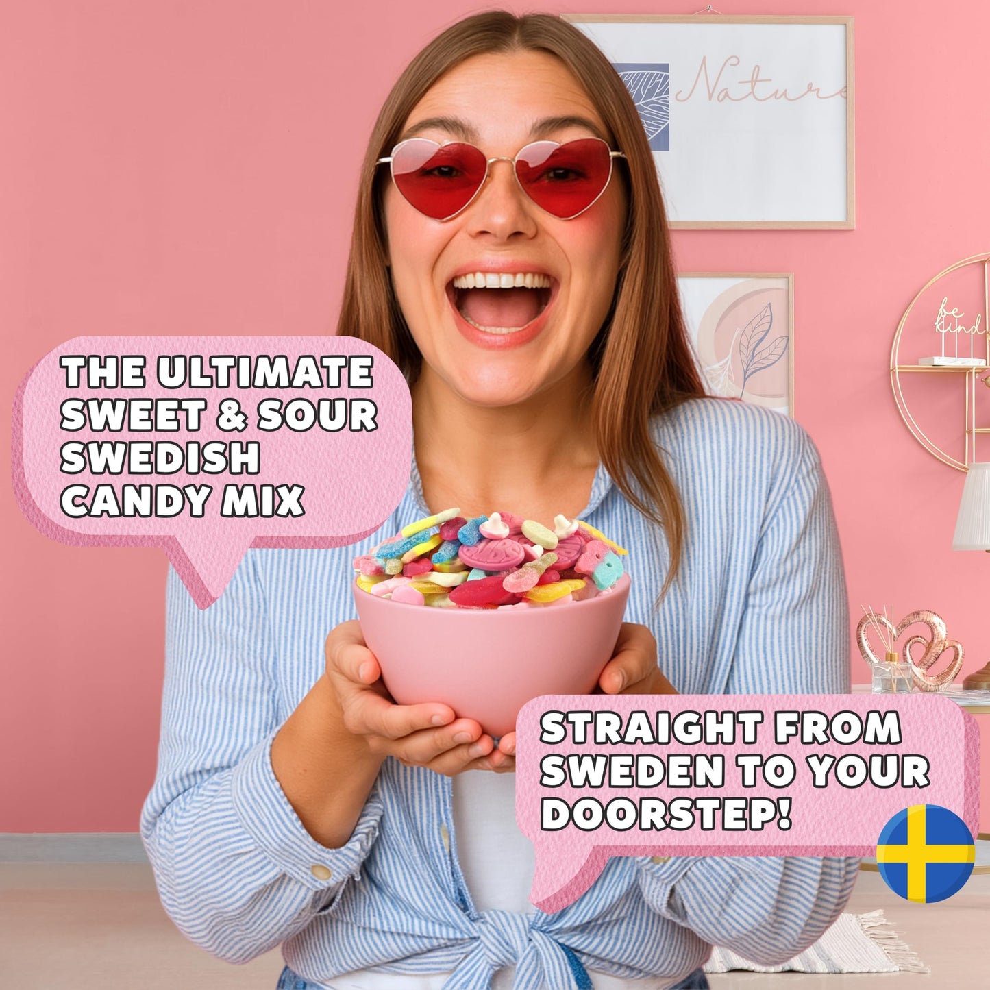 BUBS Swedish Candy Mix 1.5 Pound Bag With 14 Flavor Variety, Sweet and Sour Foam and Gummy Candy - BUBS, Ahlgrens Bilar, S-Mrke,