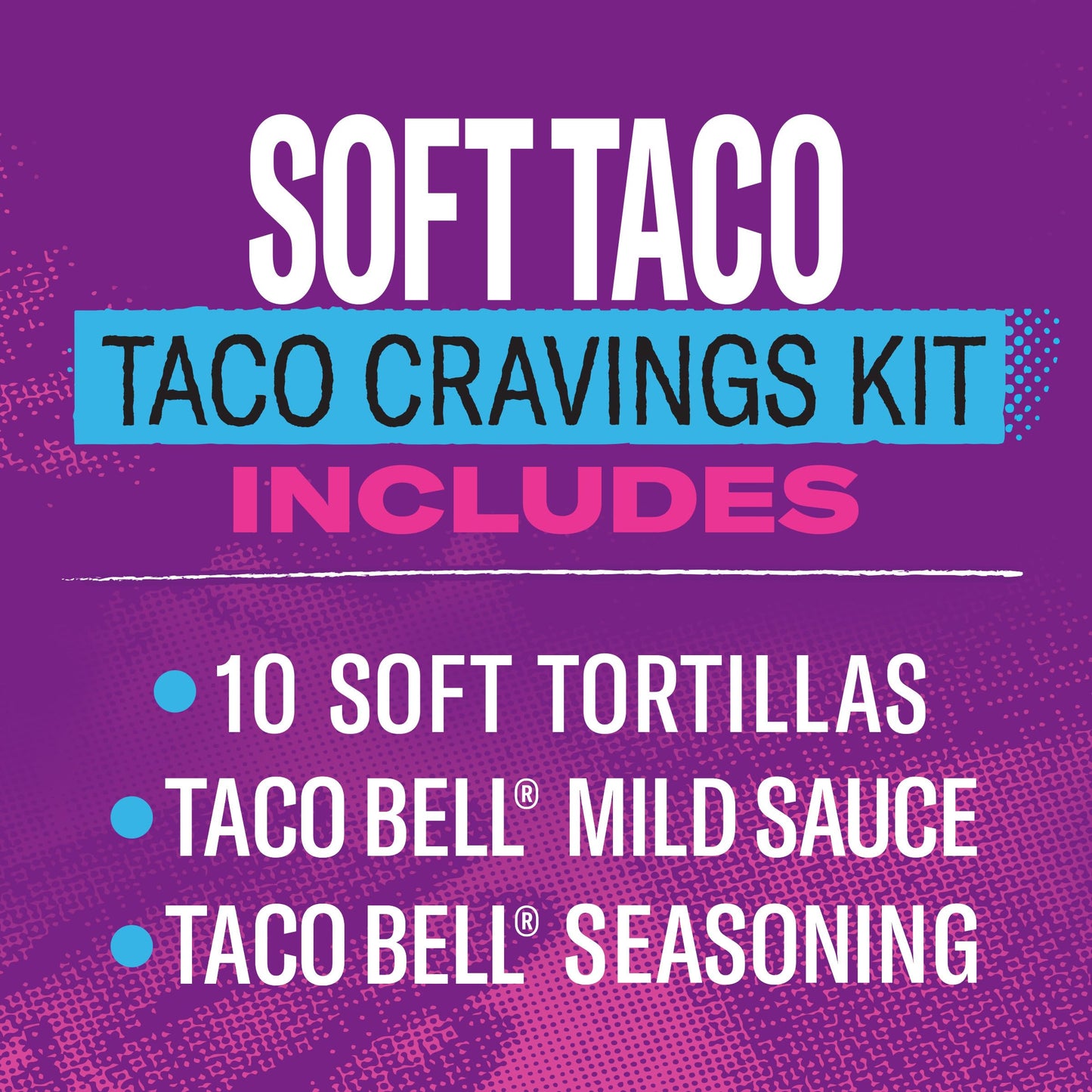 Taco Bell Soft Taco Dinner Kit With 10 Soft Tortillas (Taco Bell Mild Sauce & Seasoning, 14.6 Oz Box)