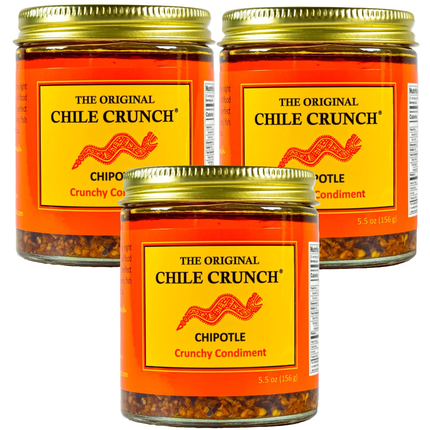 Chile Crunch- Chipotle Spicy Crunchy Condiment - All Natural Roasted Chili Peppers, Garlic & Onion Crisp Sauce - Vegan, Gluten-F