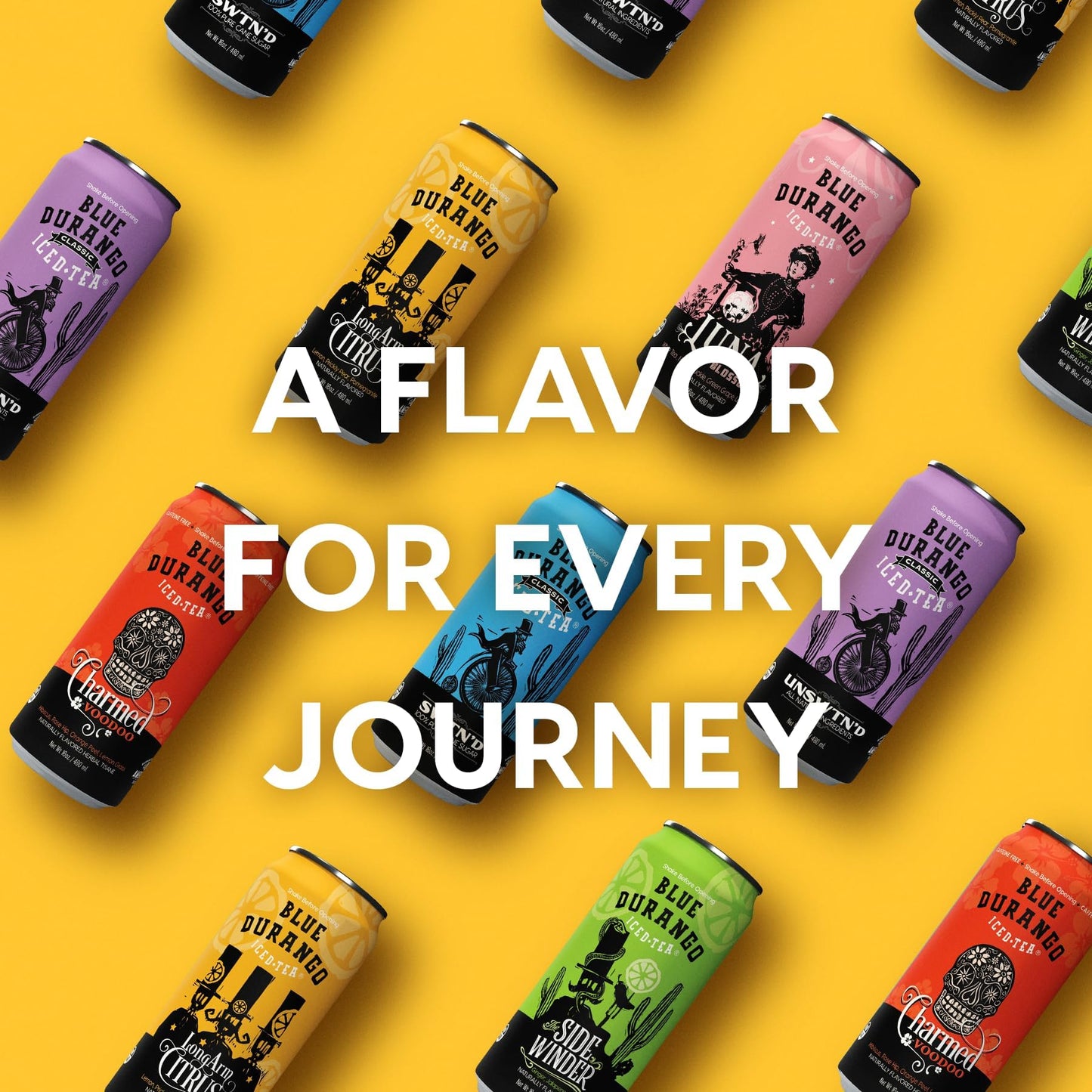 Blue Durango Iced Tea - Long Arm Citrus - Black Tea, Lemon, Prickly Pear, Pomegranate - Low Sugar, Non-Gmo, No Artificial Sweete