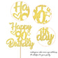 YCTHUNFISH 90th Birthday Cake Topper Glitter Heart Star Gold Bamboo Decorations