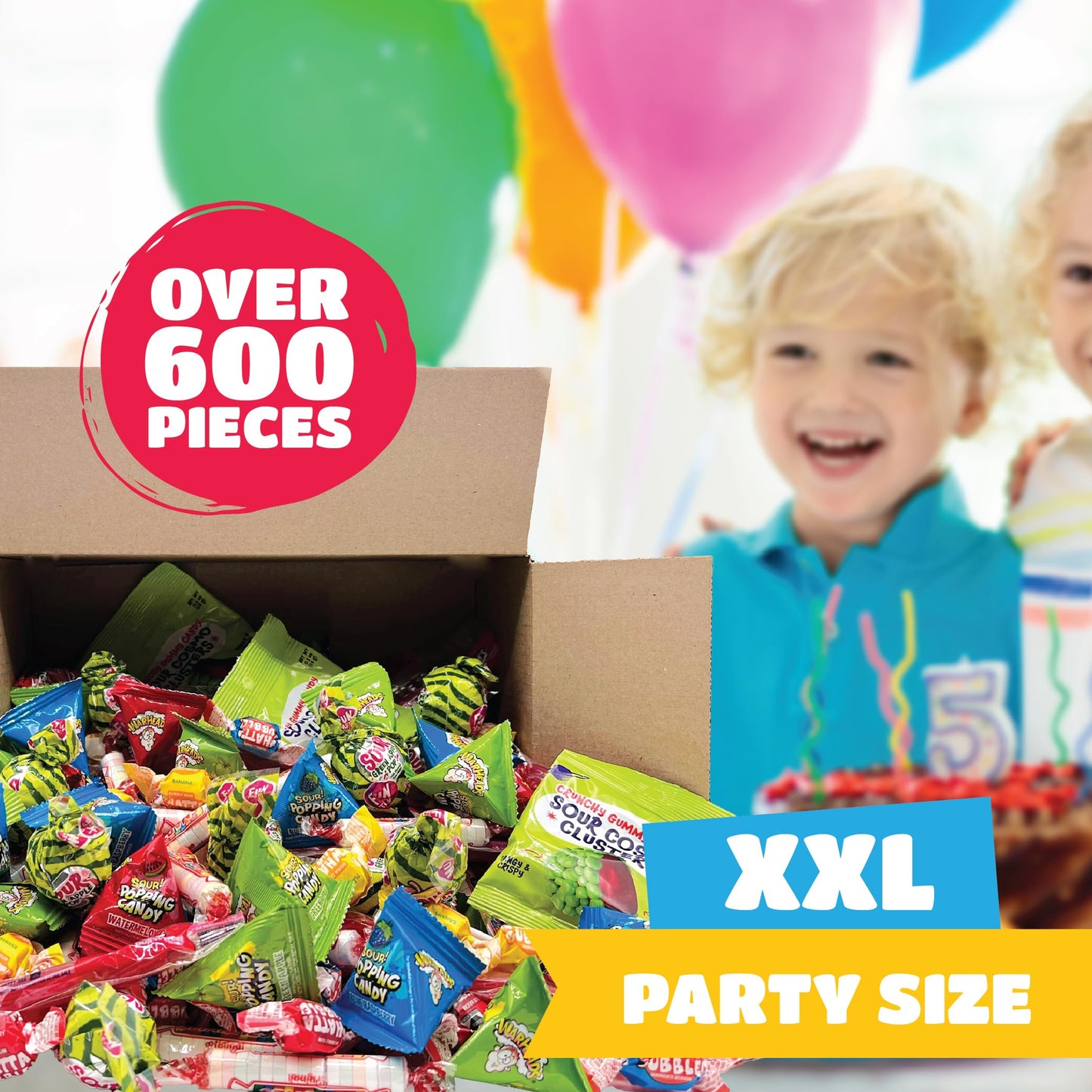 Candy Variety Pack - 10 Pounds Over 700 Pieces - Smarties, Taffy, Lollipops, Fruit Gum - Pinata Stuffers - Bulk Box