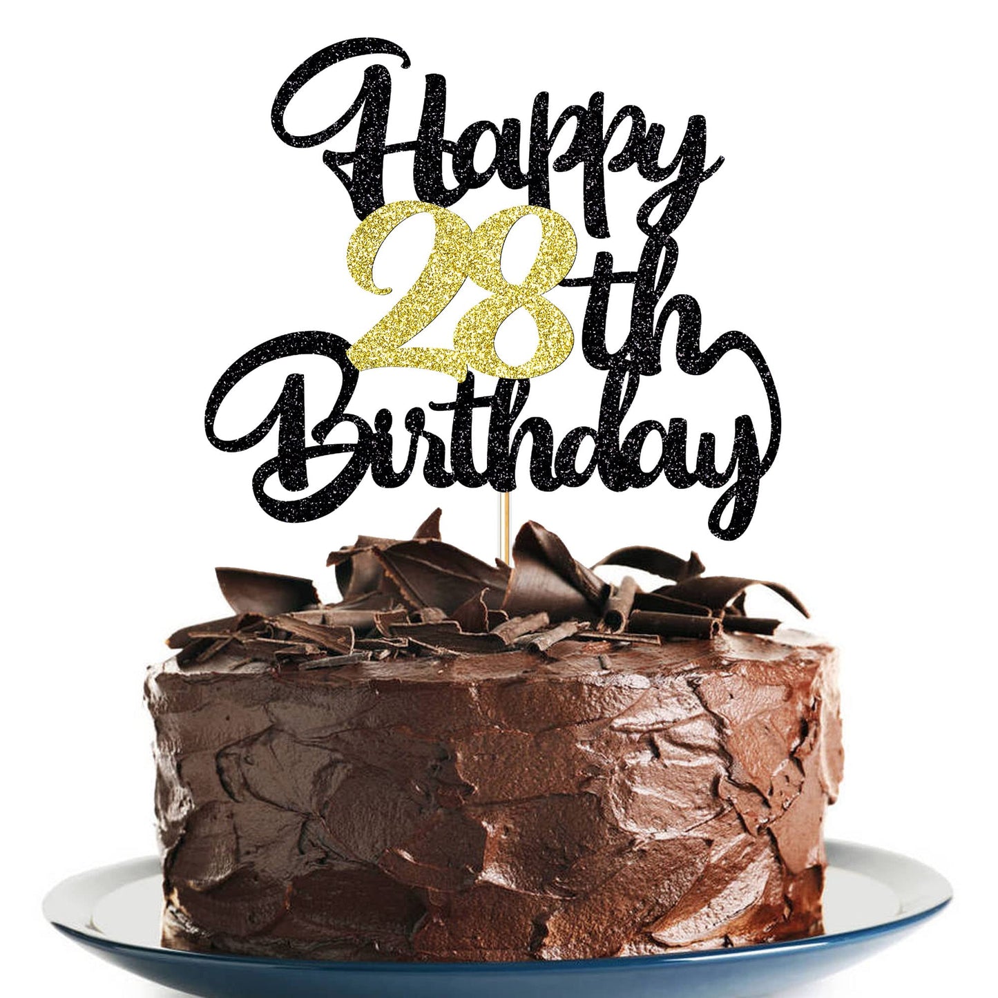 Klionjor 28Th Birthday Cake Topper - Happy Birthday Decoration For 28Th Birthday Party - Gift Plugin