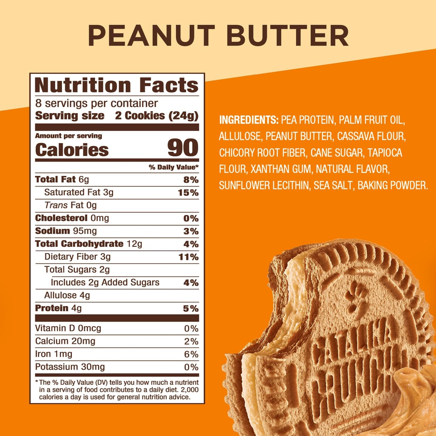 Catalina Crunch Peanut Butter Sandwich Cookies, Healthy Snacks for Kids & Adults, Vegan, Low Sugar 2g, Low Carb, High Protein 4g