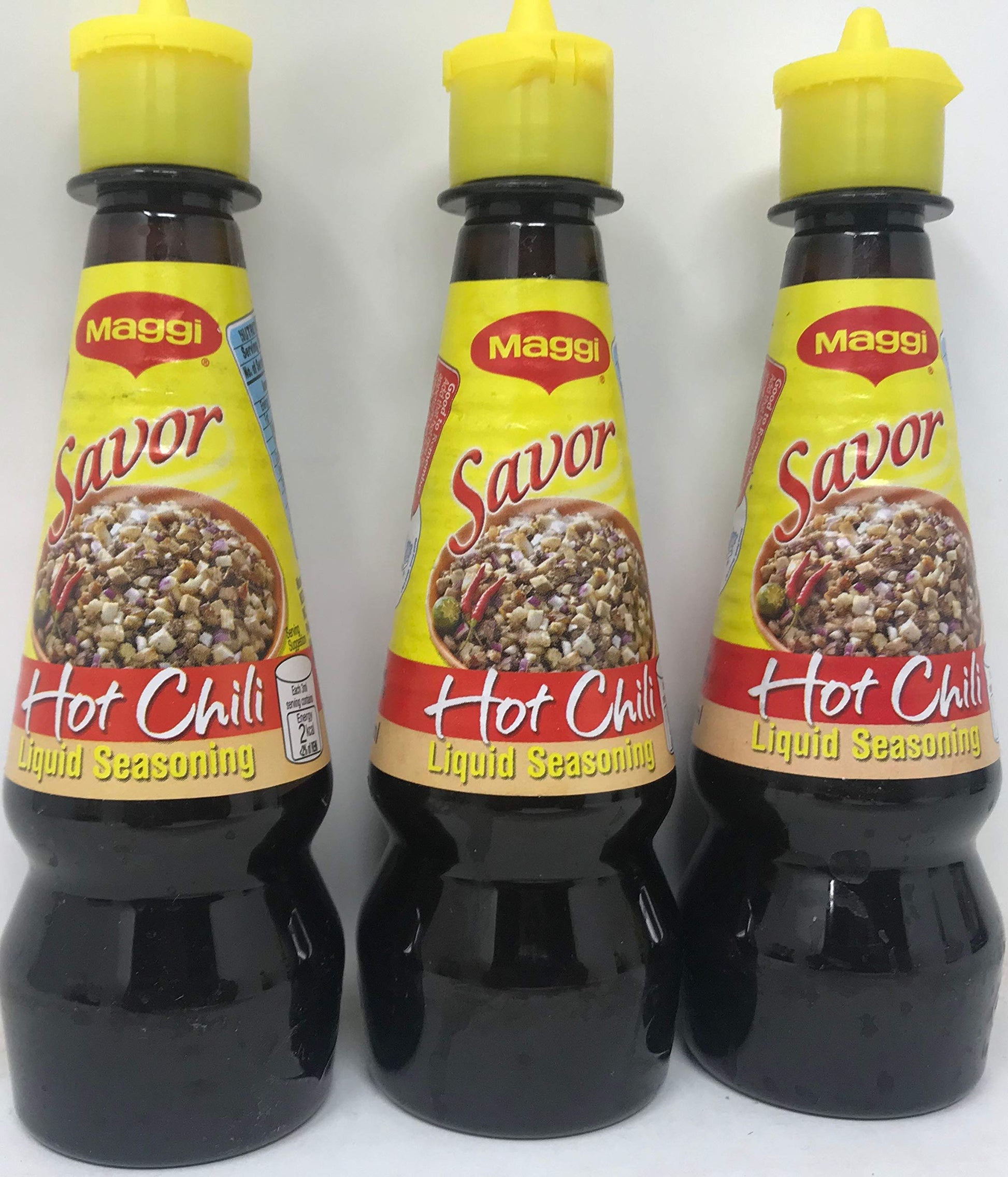 Maggi Savor Liquid Seasoning, Hot Chili 130ml, 3 Pack