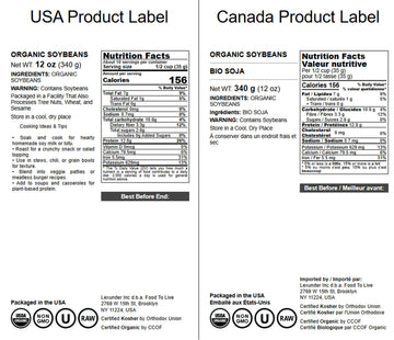 Food to Live Organic Soybeans, 12 Ounces - Dry Soy Beans, Pure and Natural, Nutritious Snack, High-Protein, Perfect for Soy Milk
