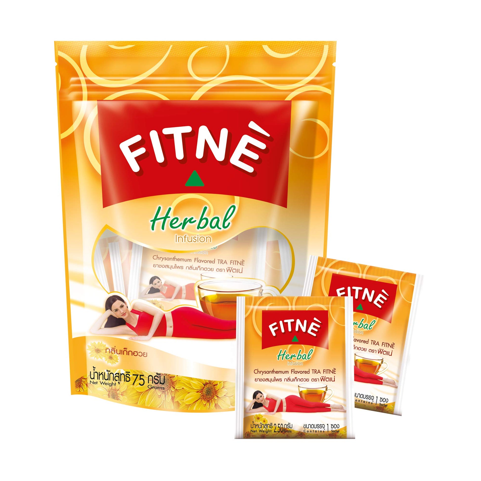 FITNÈ Chrysanthemum Herbal Tea - Senna Infusion, Caffeine Free, 30 Count, Gentle Detox Cleanse, Smooth Mild Soothing Beverage