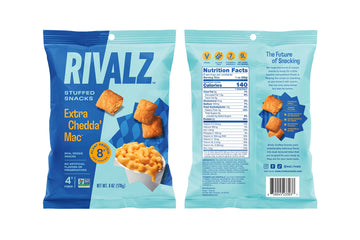 Rivalz Extra Chedda' Mac Stuffed Snacks - Delicious & Nutritious Veggie Snack Bites - Vegan, Gluten Free, & Non-Gmo - Zero Added