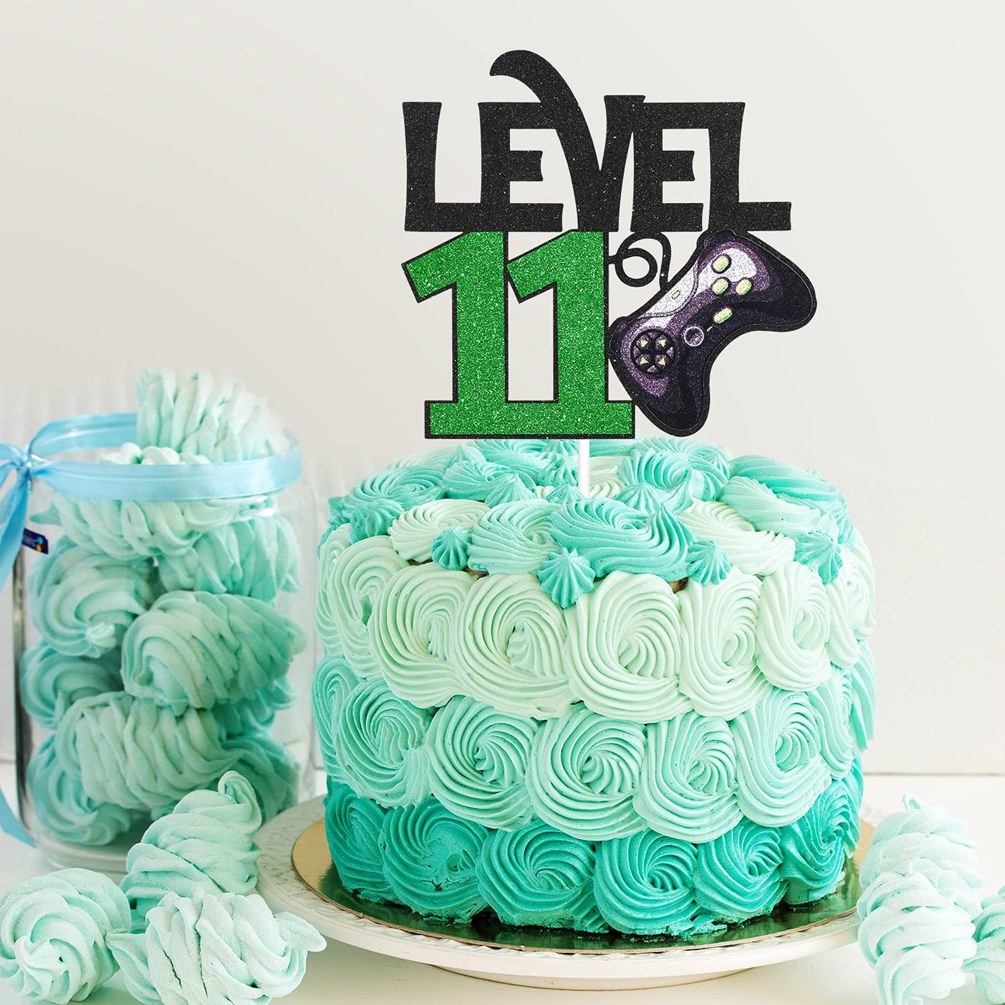 Level 11 Game Birthday Cake Topper - Video Game Boys 11Th Birthday Level Up Party Cake Supplies - Game On Winner Gaming Party Decoration
