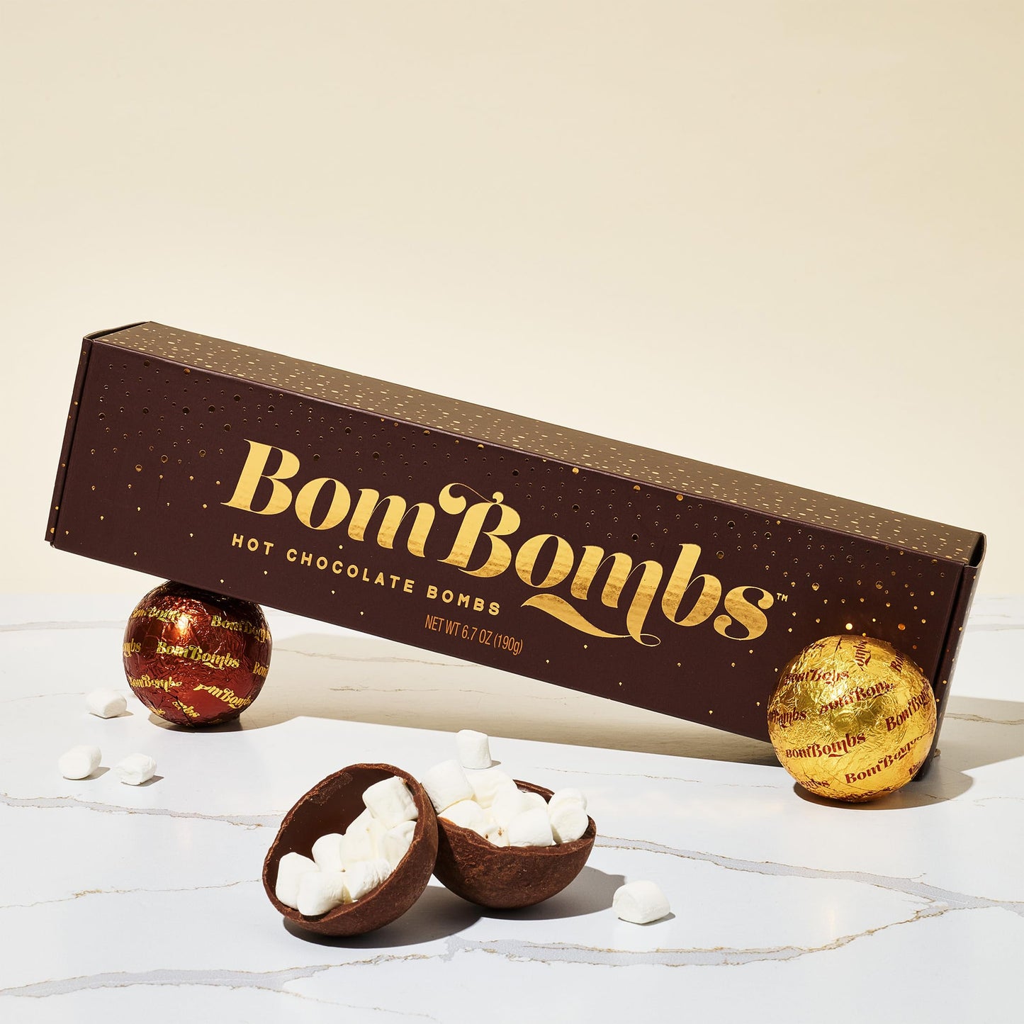 Thoughtfully Hot Chocolate  s, Fudge Brownie & Caramel, Filled with Marshmallows, 5 Count, Chocolate