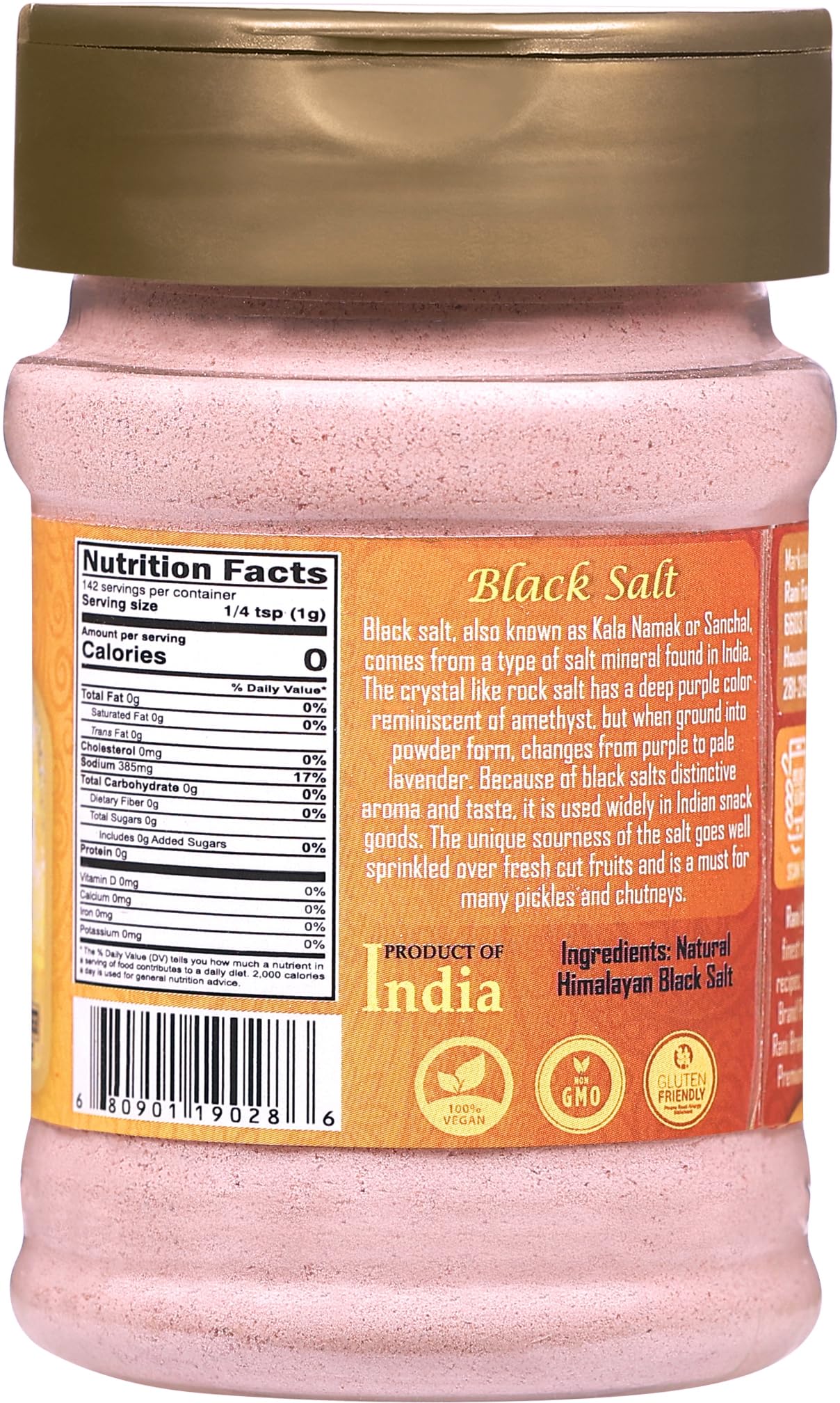 Rani Black Salt Powder (Kala Namak) Mineral 5oz (142g) PET Jar, Pack of 12 ~ Unrefined, Pure and Natural | Vegan | Gluten Friend