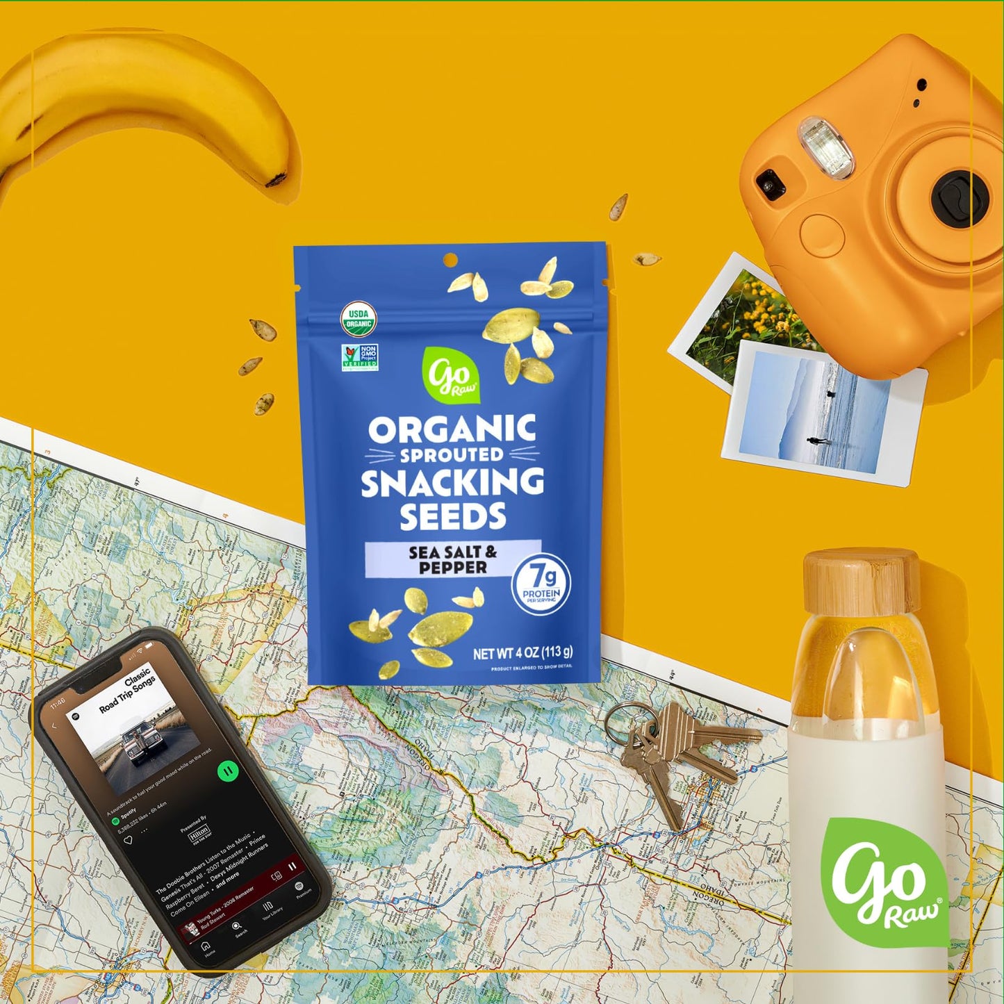 Go Raw Organic Sprouted Sea Salt & Pepper Snacking Seeds, 4 oz, Pack of 6, Pumpkin & Sunflower Seeds, Keto, Kosher