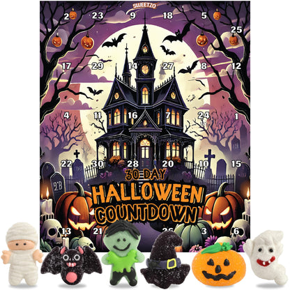 Halloween Candy Advent Calendar 2025, 30 Day Countdown, Individually Wrapped Gummies, 10.58 Ounces