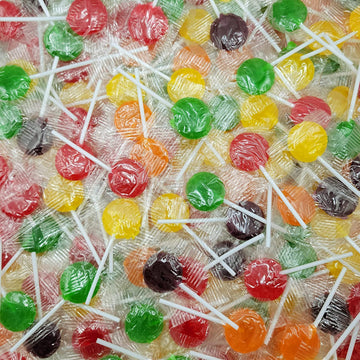 Sweetsome Lollipops Assorted Fruit Flavor Suckers- 5 Fruity Flavors - Hard Candy - Individually Wrapped - Bulk Candy Pack (4 Pou