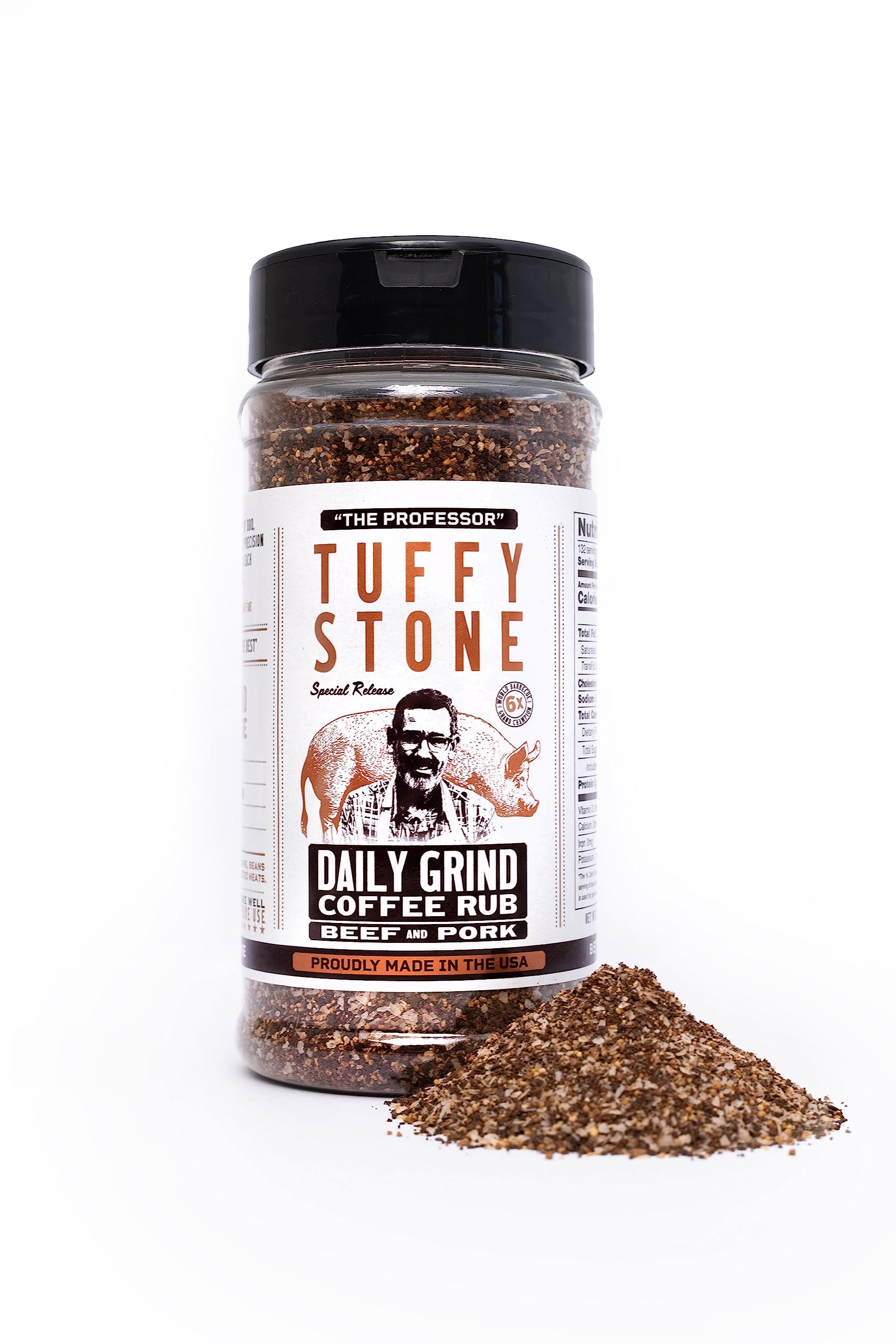 Tuffy Stone Coffee Rub - Bold BBQ Spice Blend for Meat - 9 oz Shaker