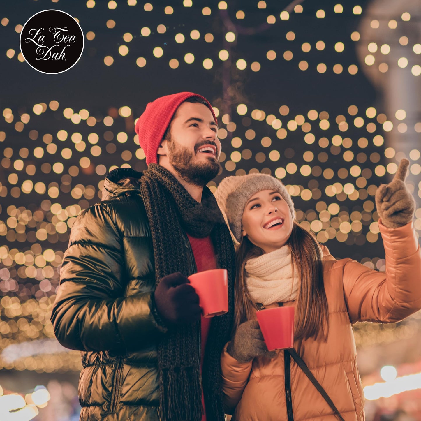 La Tea Dah Merry Christmas Tea Gift Set, Gourmet Holiday Tea Assortment, 3 Full Sized Tins, 36 Sachets