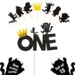 One Wild One Cake Topper And Wild Things Cupcake Topper Birthday Theme Party Decorations - 15Pcs (Gold Black)