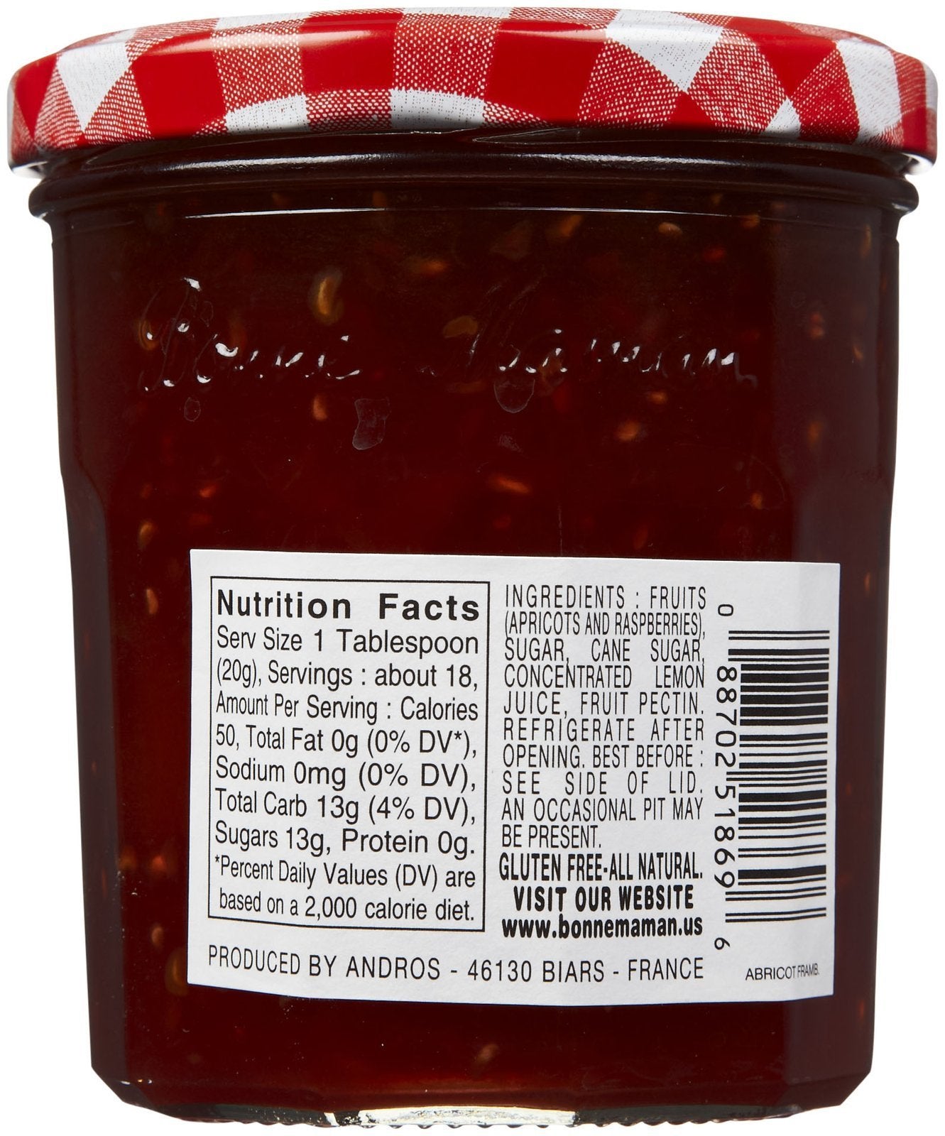 Bonne Maman Apricot Raspberry Preserves, 13 Oz