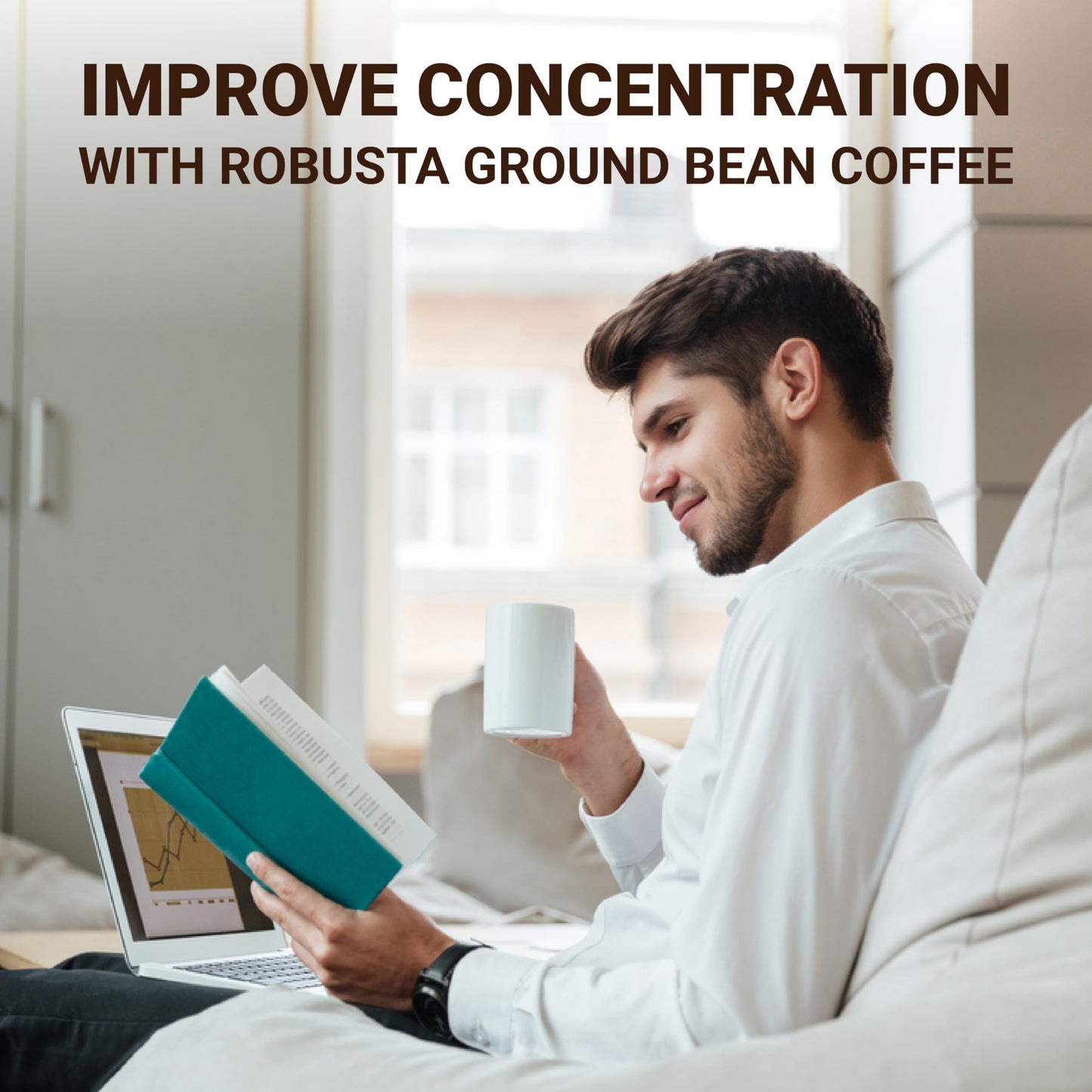 Doanhdang - 17.6 Oz Enhanced Robusta Ground Bean Coffee, 100% Robusta Medium Roast, Rich Flavor For Espresso Shot And Brew, Origin From Vietnam, Ground Med Roast Beans