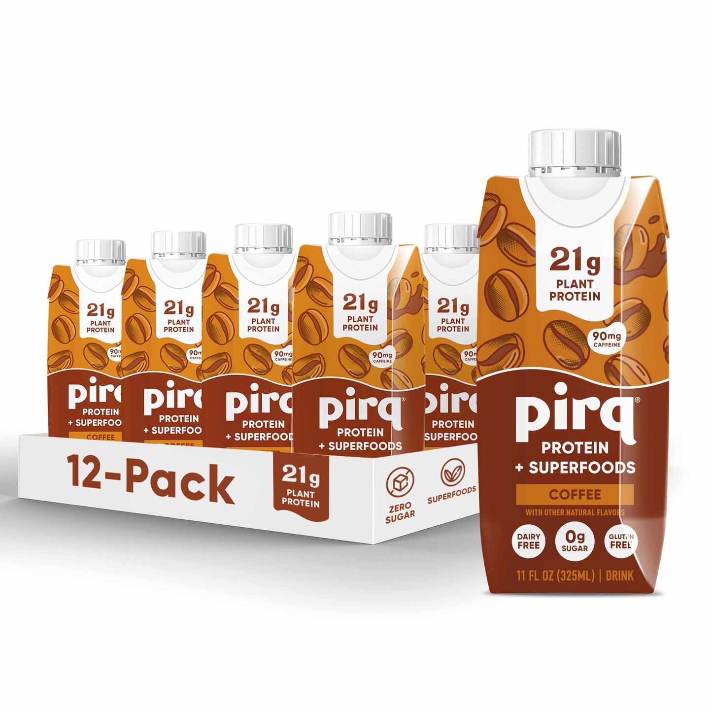 Pirq, 21g Plant Protein Shake, 25 Superfoods, 0g Sugar, Vegan Protein, Dairy-Free, Gluten & Soy Free, Kosher, Keto, Low Carb, Lo