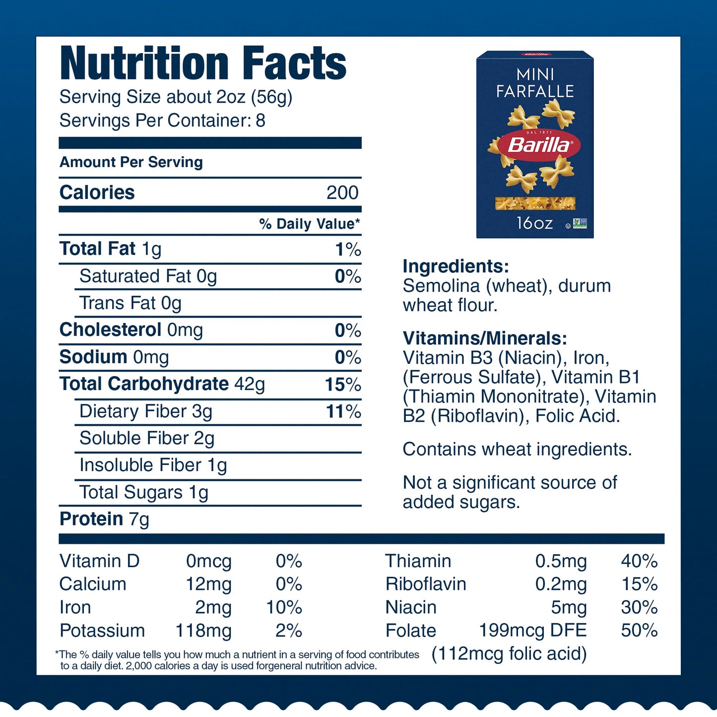 Barilla Mini Farfalle Pasta, 16 oz. Box (Pack of 12) - Non-GMO, Made with Durum Wheat Semolina - Kosher Certified