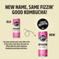 Liquid Remedy Kombucha Sugar Free Organic Drink, Low Calorie, Probiotic Like Tea For Gut Health - Raspberry Lemonade - 8.5 Fl Oz