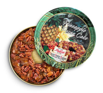 Collin Street Bakery Pineapple Pecan Cake in Collectible Gift Tin - 115 Regular Size 7    Cake with Pecans, Pineapple, & Honey