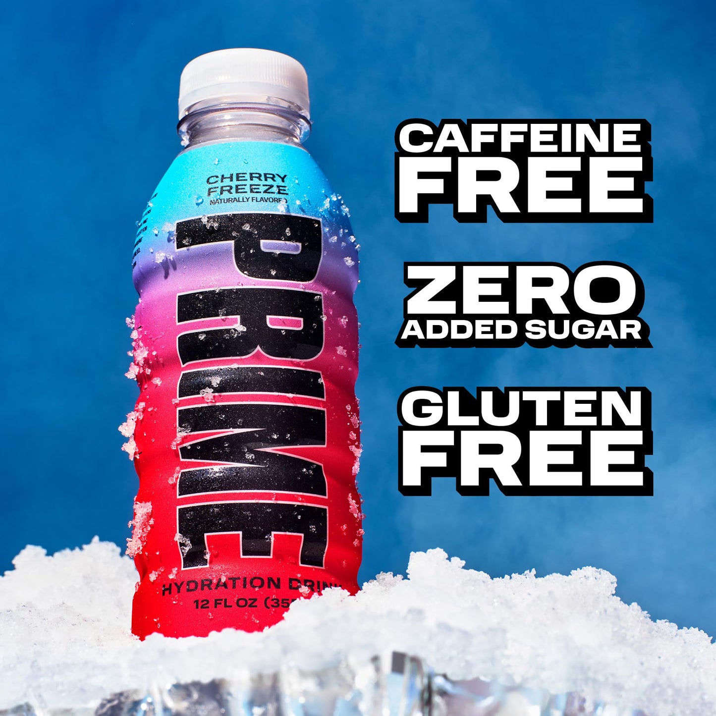 PRIME HYDRATION Sports Drinks Duo - Blue Freeze & Cherry Freeze, Electrolyte Enhanced, 12 Fl Oz (Pack of 24)