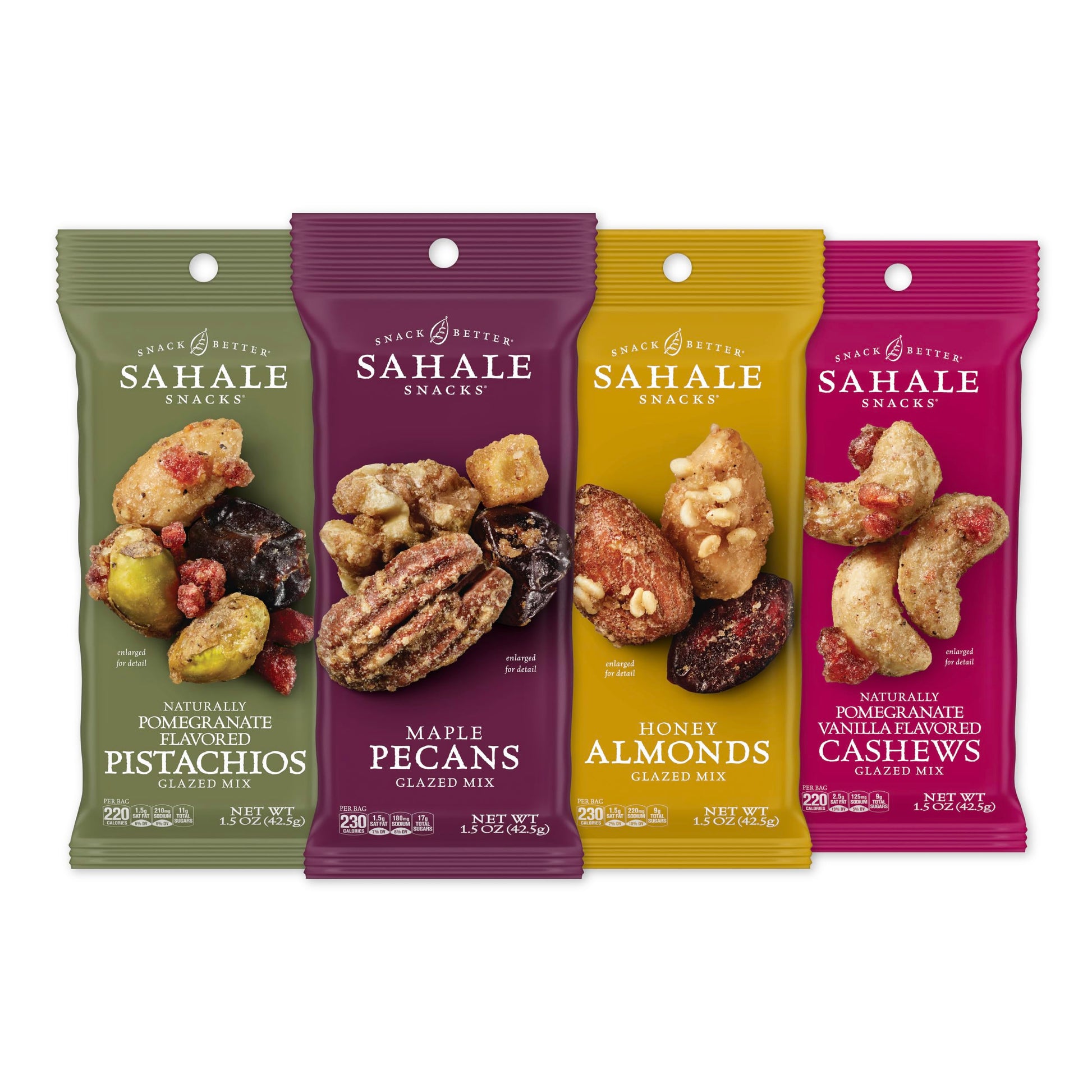 Sahale Snacks Glazed Nut Blend Variety Pack, 1.5 Oz (12 Bags) - Non-GMO, Gluten-Free, Dry-Roasted Mixed Nuts