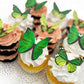 Sugar Robot Edible Butterflies - Large 3 Green Wafer Cake Toppers - Premium Crafted Decorations Made in the USA