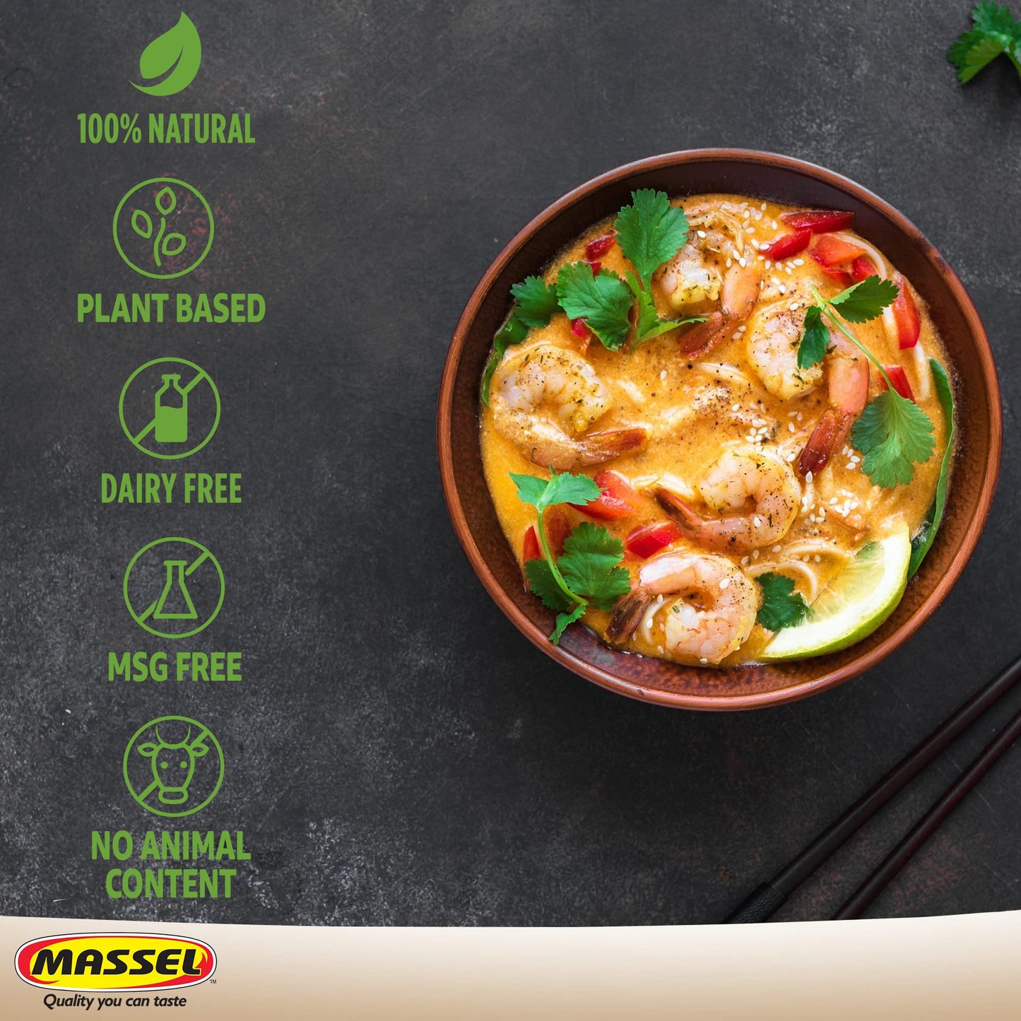 Massel Instant Laksa Bouillon Broth Cubes - No MSG, Gluten-Free Soup Base - 1 Pack (1 x 105g)