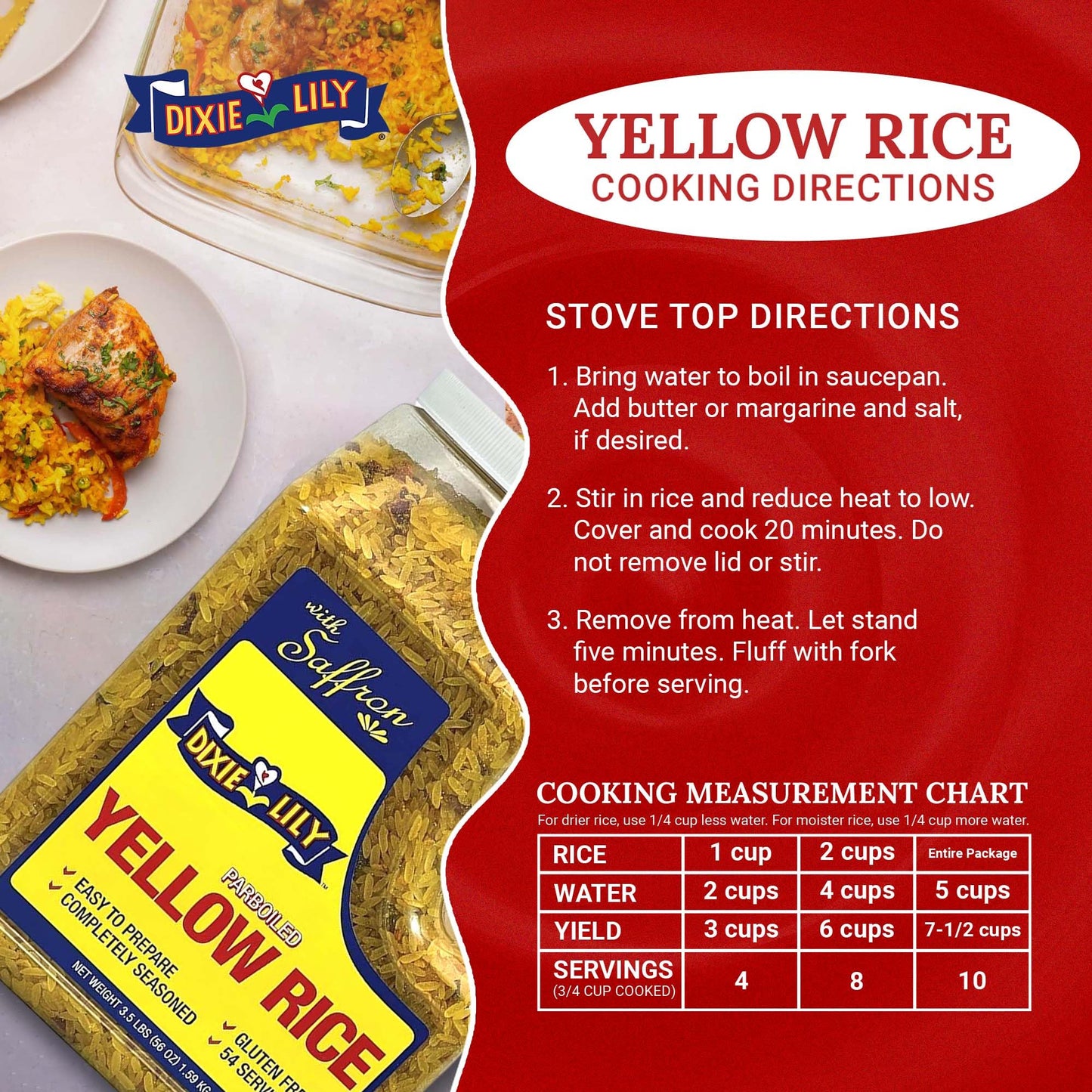 Dixie Lily Enriched Parboiled Yellow Rice Dinner, 3.5 Pound
