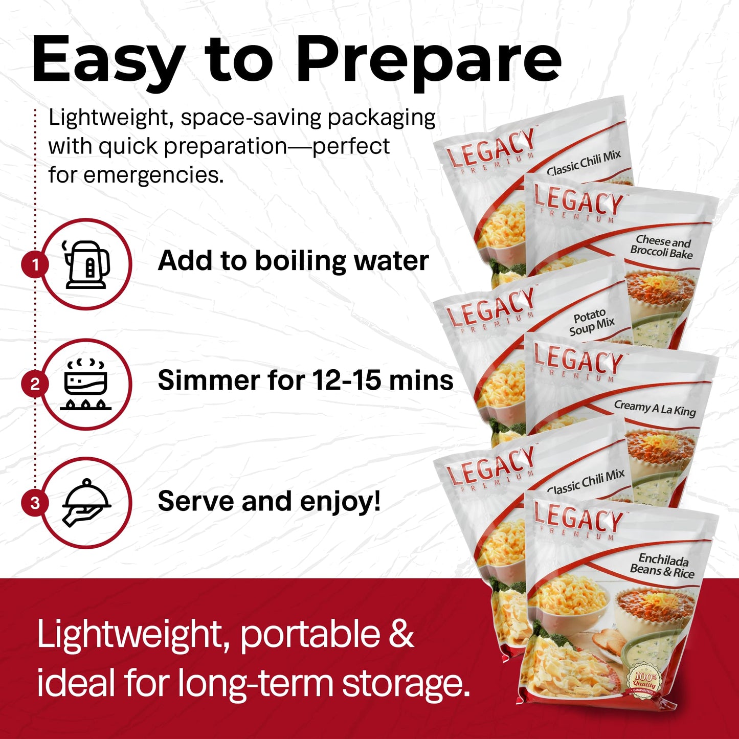 Legacy Food Storage Gluten Free 60 Serving Bucket, Emergency Food Supply, 22,760 Total Calories, 60 Large Servings, Shelf Stable Lunch & Dinner Entrees, Freeze Dried Survival Meals For Mre Camping, Hiking, & Backpacking