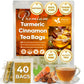 FRESHDRINKUS Turmeric Cinnamon Tea Bags, 100% Natural, Vegan, 40 Count
