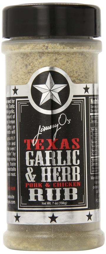 Jimmy O's Texas Rub, Garlic and Herb, 7 Ounce
