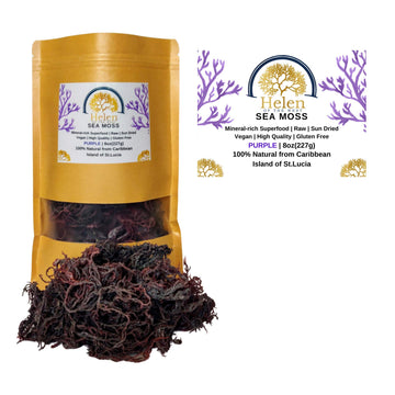 Wildcrafted Sea Moss | Gold - Purple - Green - Mixed | 100% Natural Irish Moss From St.Lucia | Mineral-Rich Superfood | 8Oz Sun-