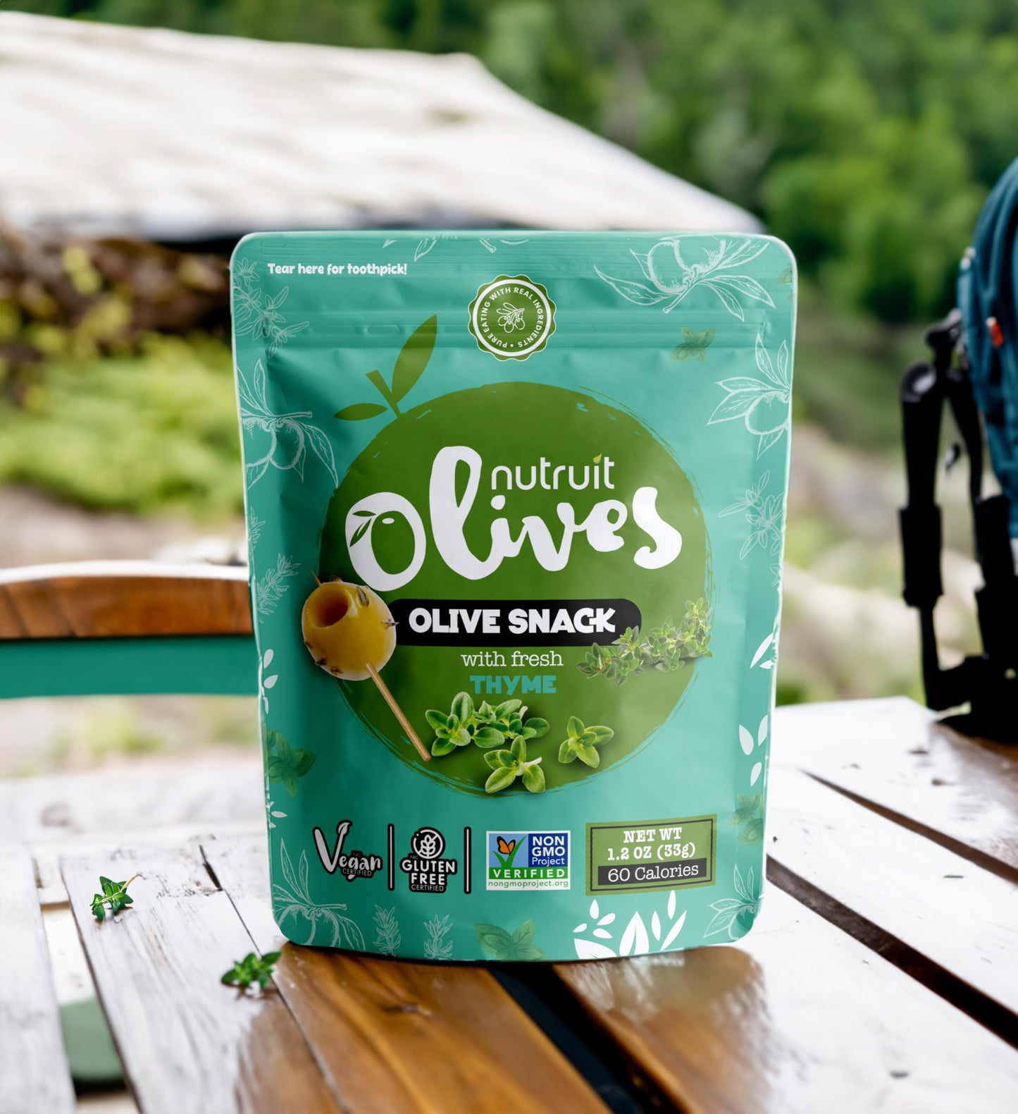 Nutruit Pitted Olive Snacks - Vegan, Non-GMO, Gluten Free - 1.2oz (20-Pack)